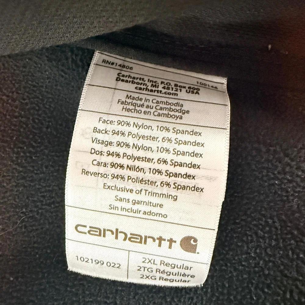 CARHARTT Rain‎ Defender Relaxed Fit Heavyweight Softshell Jacket Charcoal 2XL